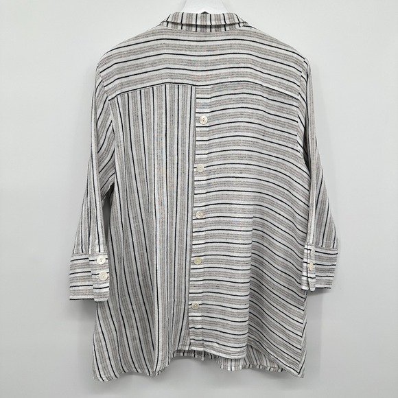Ali Miles Tunic Top Shirt Size XL Button Up Linen 3/4 Sleeve Coastal Resort Boho - Picture 10 of 16